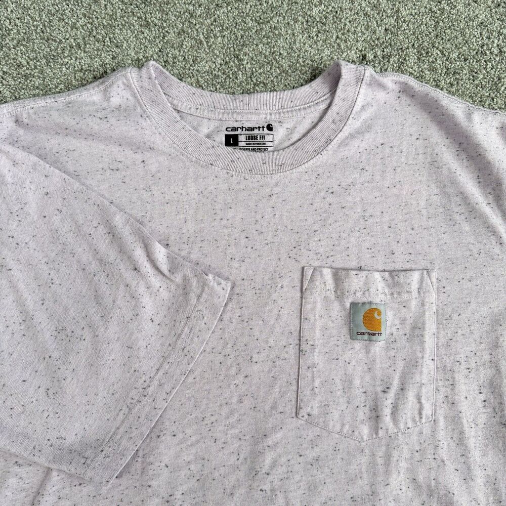 CARHARTT K87 Loose Fit Workwear Men’s Pocket T-Shirt Purple Size Large